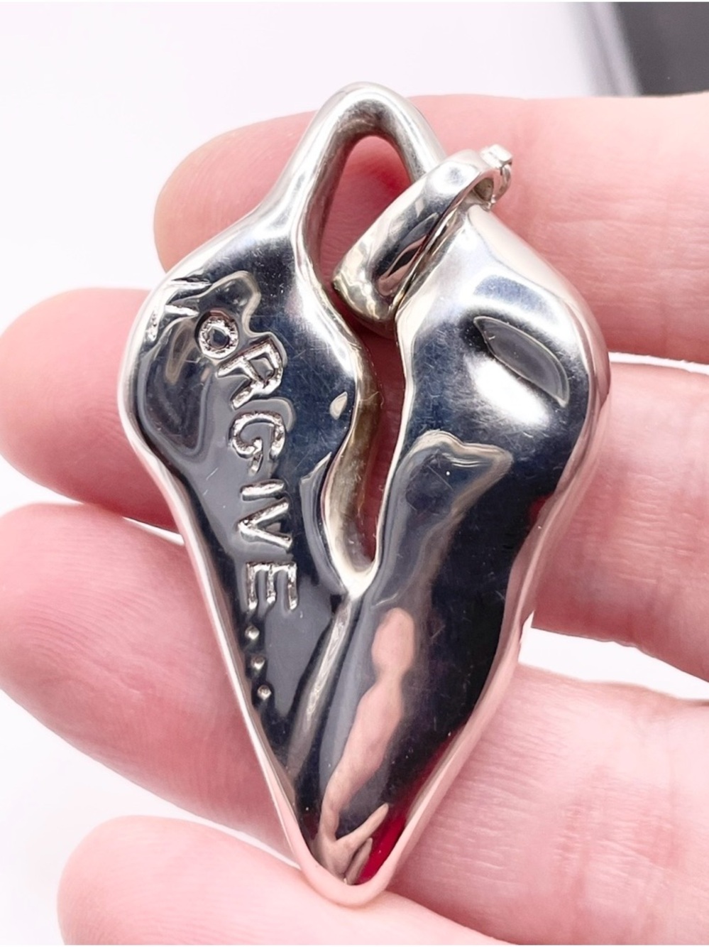 RLM studio Forgive Heart-Shaped Sterling Silver Pendant